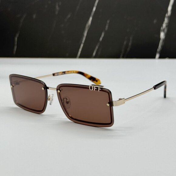 NEW OFF-WHITE OERI13N TAMPA 7664 SUNGLASSES WOMEN SQUARE HAVANA EYEWEAR main image 9
